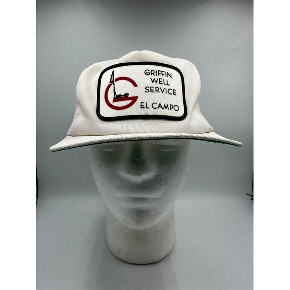 Griffin Well Service Other - Vintage Griffin Well Service Trucker Hat White Mesh Men’s Snapback